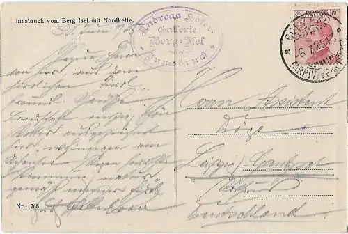 AK Innsbruck vom Berg Isel mit Nordkette. ca. 1925, Postkarte. Serien Nr