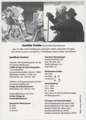 Autogrammkarte: Joachim Franke, signiert!, Original Autogramm, Eishockey
