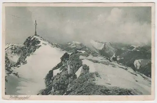 AK Wallberggipfel, Ausblick nach Westen gegen den Hirschberg, J. Kugler, Karte