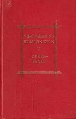 Buch: Verschiedene Komponisten V, Kruse, Reclams Rundfunk- & Theater-Bibliothek