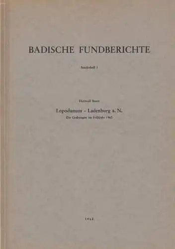 Buch: Lopodunum - Ladenburg a. N., Baatz, Dietwulf, 1962, Otto Kehrer