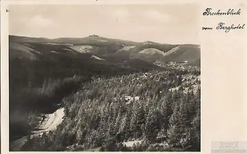AK Brockenblick vom Berghotel. ca. 1930, Postkarte. Serien Nr, ca. 1930