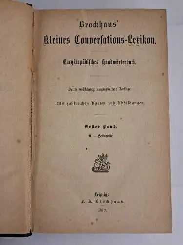 Buch: Brockhaus' kleines Conversations-Lexikon, 1987, 2 Bände, gebraucht, gut