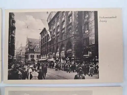 AK Lot 7 Postkarten Reichsmessestadt Leipzig, Gewandhaus, Altes Theater, Markt..