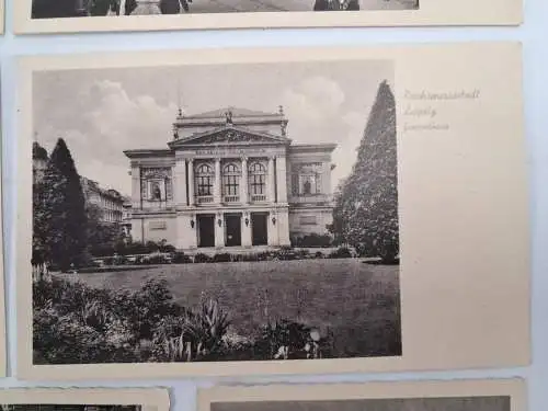 AK Lot 7 Postkarten Reichsmessestadt Leipzig, Gewandhaus, Altes Theater, Markt..