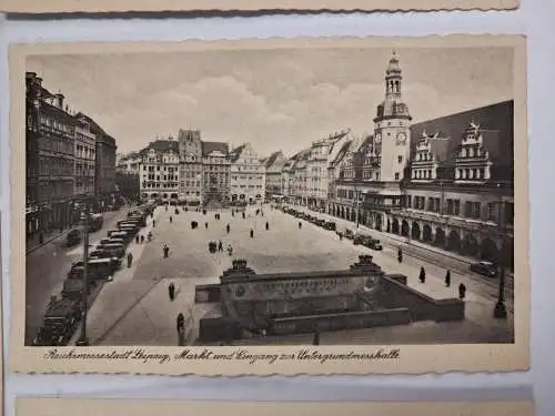 AK Lot 7 Postkarten Reichsmessestadt Leipzig, Gewandhaus, Altes Theater, Markt..