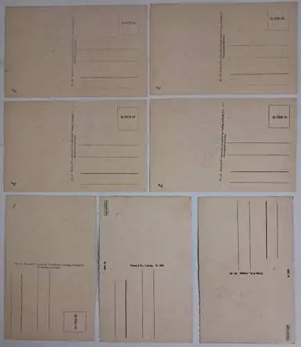 AK Lot 7 Postkarten Reichsmessestadt Leipzig, Gewandhaus, Altes Theater, Markt..