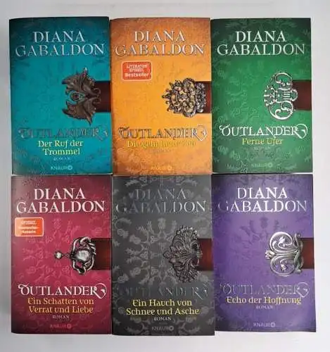 6 Bücher Outlander, Diana Gabaldon, Zeit, Ufer, Trommel, Schnee, Echo, Schatten