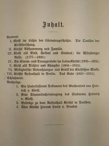 Buch: Das Kleist-Problem, S. Rahmer, 1903, Georg Reimer Verlag, gebraucht, gut