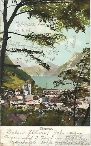 AK Ebensee. ca. 1905, Postkarte. Ca. 1905, gebraucht, gut