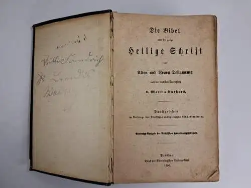 Biblia: Die Bibel, Martin Luther, 1903, Rammingsche Buchdruckerei, gebraucht gut