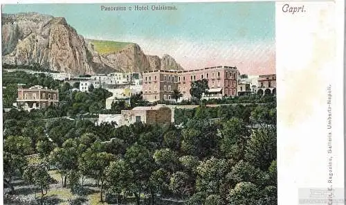 AK Capri. Panorama e Hotel Quisisana. ca. 1905, Postkarte. Ca. 1905