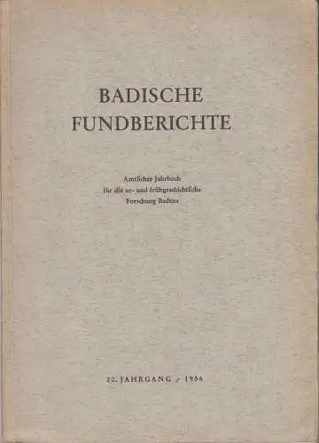 Buch: Badische Fundberichte - 20. Jahrgang / 1956, gebraucht, gut