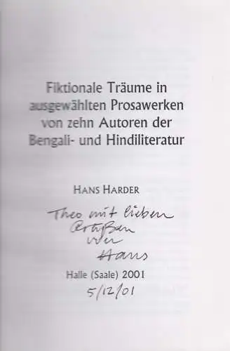 Buch: Fiktionale Träume in ausgewählten Prosawerken von zehn Autoren... Harder