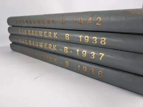 4 Bücher Das Bauwerk - Ausgabe B Der Holzbau 1936-1938 + 1942, gebraucht, gut