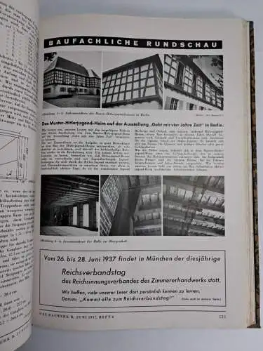 4 Bücher Das Bauwerk - Ausgabe B Der Holzbau 1936-1938 + 1942, gebraucht, gut