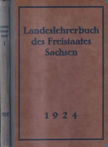 Buch: Landeslehrerbuch des Freistaates Sachsen 1924, Pestalozzi-Verein, Dresden