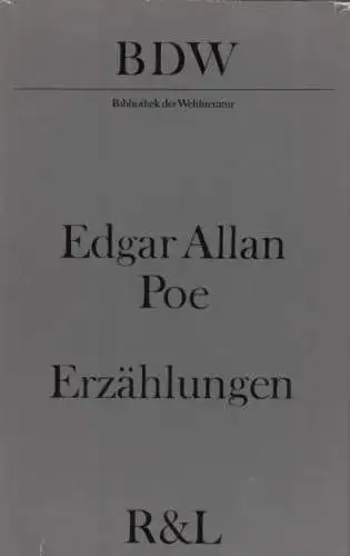 Buch: Erzählungen, Poe, Edgar Allan. Bibliothek der Weltliteratur, 1981