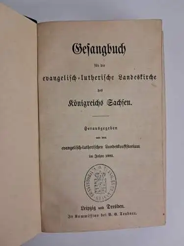 Gesangbuch für die evangelisch-lutherische Landeskirche Königreich Sachsen, 1896