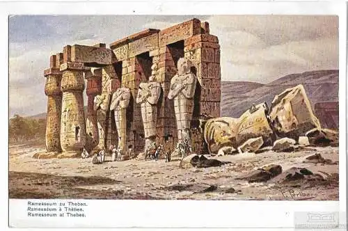 AK Ramesseum zu Theben. ca. 1915, Postkarte. Serien Nr, ca. 1915, gebraucht, gut