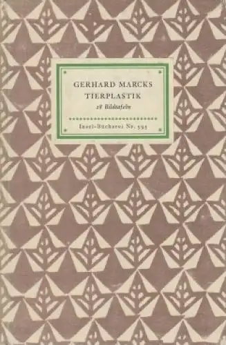Insel-Bücherei 595, Tierplastik, Marcks, Gerhard, Insel Verlag, gebraucht, gut