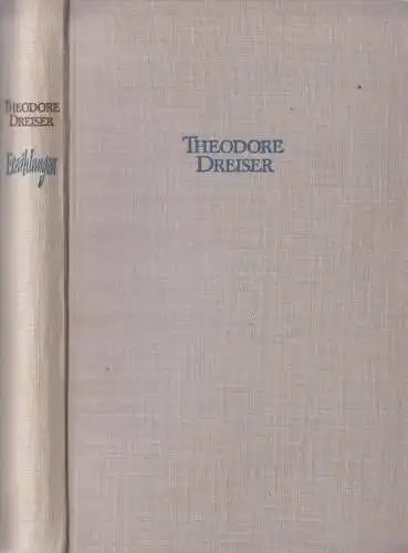 Buch: Erzählungen, Dreiser, Theodore. 1960, Aufbau-Verlag, gebraucht, gut