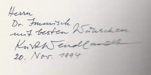 Heft: Zwischen Wahrnehmen und Nachdenken, Kurt Wendlandt, 1998, signiert