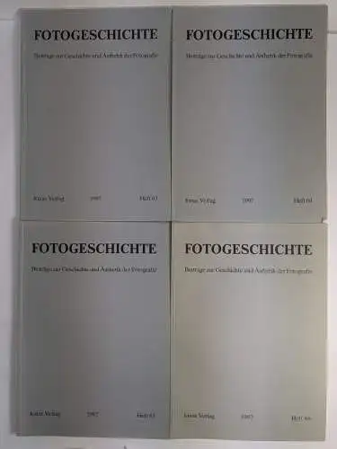 4 Hefte Fotogeschichte Heft 63-66 / 1997, Jahrgang 17, Jonas Verlag, Beiträge...