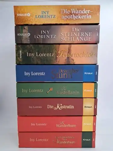 8 Bücher Iny Lorentz: Wanderapothekerin, Feuertochter, Wanderhure, Dezembersturm