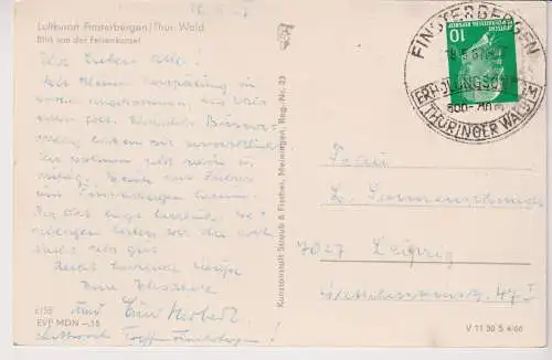 AK Luftkurort Finsterbergen / Thür. Wald, 1966, Blick von der Felsenkanzel