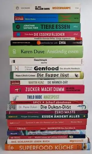 23 Bücher - Großes Buchpaket Gesunde Ernährung & Diät, Ratgeber, Fasten