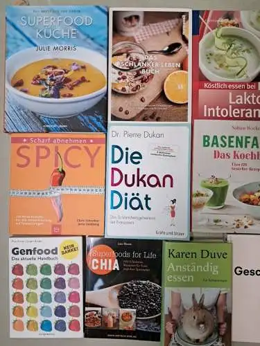 23 Bücher - Großes Buchpaket Gesunde Ernährung & Diät, Ratgeber, Fasten