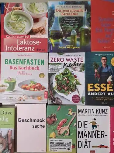 23 Bücher - Großes Buchpaket Gesunde Ernährung & Diät, Ratgeber, Fasten
