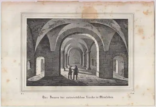 Lithografie: Das innere der unterirdischen Kirche..., um 1836, Eduard Pietzsch