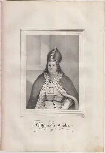 Lithografie: Wittekind der Grosse, um 1836, Eduard Pietzsch & Comp, Portrait
