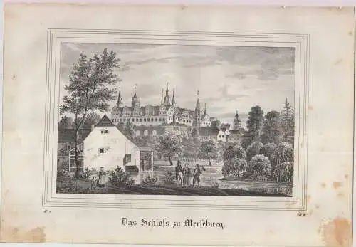 Lithografie: Das Schloss zu Merseburg, 1836, Eduard Pietzsch & Comp., Saxonia