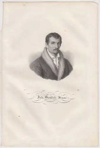 Lithografie: Joh. Gottlieb Seume, um 1836, Eduard Pietzsch, Portrait, Saxonia