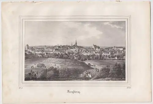 Lithografie: Freyberg, um 1836, Eduard Pietzsch & Comp, Ansicht, Grafik, Saxonia