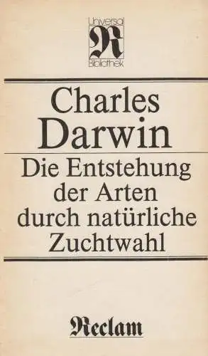 Buch: Die Entstehung der Arten durch ... Darwin, Charles, RUB, 1984, Reclam
