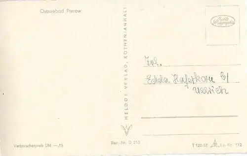 AK Ostseebad Prerow. ca. 1957. Heldge-Verlag, gebraucht, gut