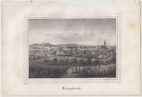 Lithografie: Königsbrück, 1836, Eduard Pietzsch & Comp, Saxonia, Grafik, Ansicht