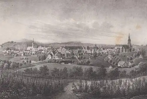 Lithografie: Königsbrück, 1836, Eduard Pietzsch & Comp, Saxonia, Grafik, Ansicht