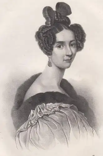 Lithografie: Maria - Königin von Sachsen, um 1836, Eduard Pietzsch, Portrait
