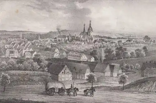Lithografie: Mittweida, 1836, Eduard Pietzsch & Comp, Saxonia, Grafik, Ansicht