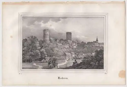 Lithografie: Kohren, 1836, Eduard Pietzsch & Comp, Saxonia, Grafik, Ansicht
