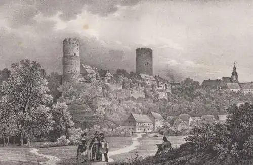Lithografie: Kohren, 1836, Eduard Pietzsch & Comp, Saxonia, Grafik, Ansicht