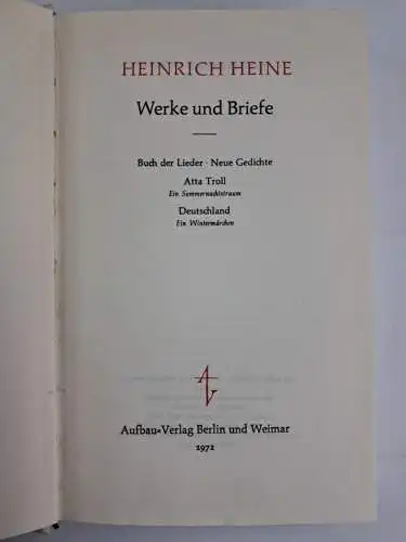 Buch: Heinrich Heine - Werke und Briefe in zehn Bänden, 1972, Aufbau, 10 Bände
