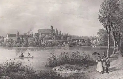 Lithografie: Schloss Chemnitz, um 1836, Eduard Pietzsch & Comp, Saxonia, Grafik