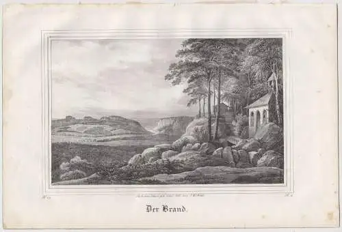 Lithografie: Der Brand, 1836, Eduard Pietzsch & Comp, Ansicht, Saxonia, Grafik
