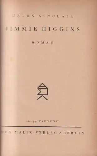 Buch: Jimmie Higgins, Sinclair, Upton. Gesammelte Werke in Einzelausgaben 333593